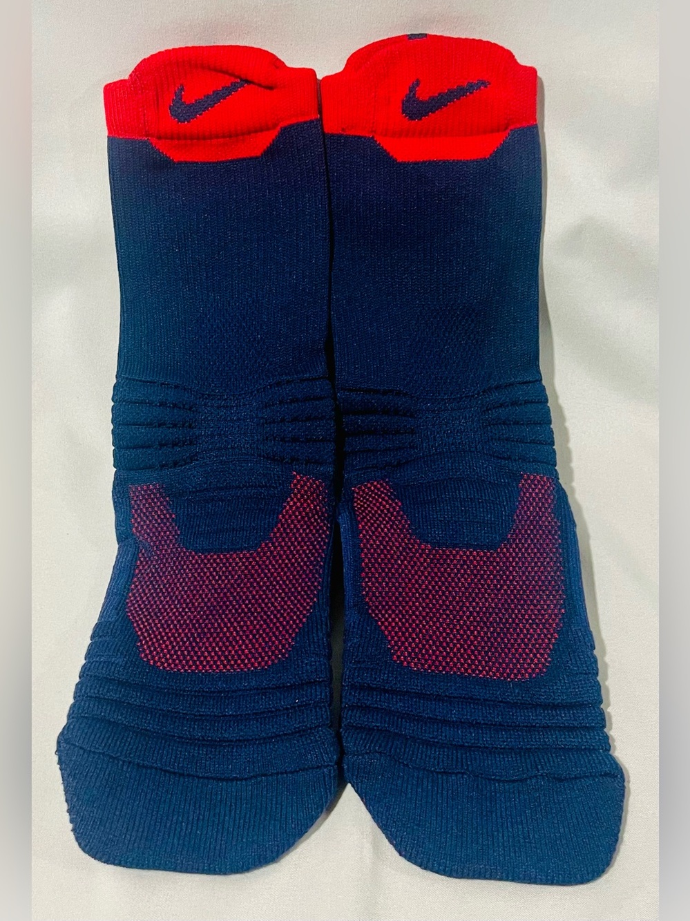 Nike Men’s Athletic Crew Socks in Navy and Red Accents